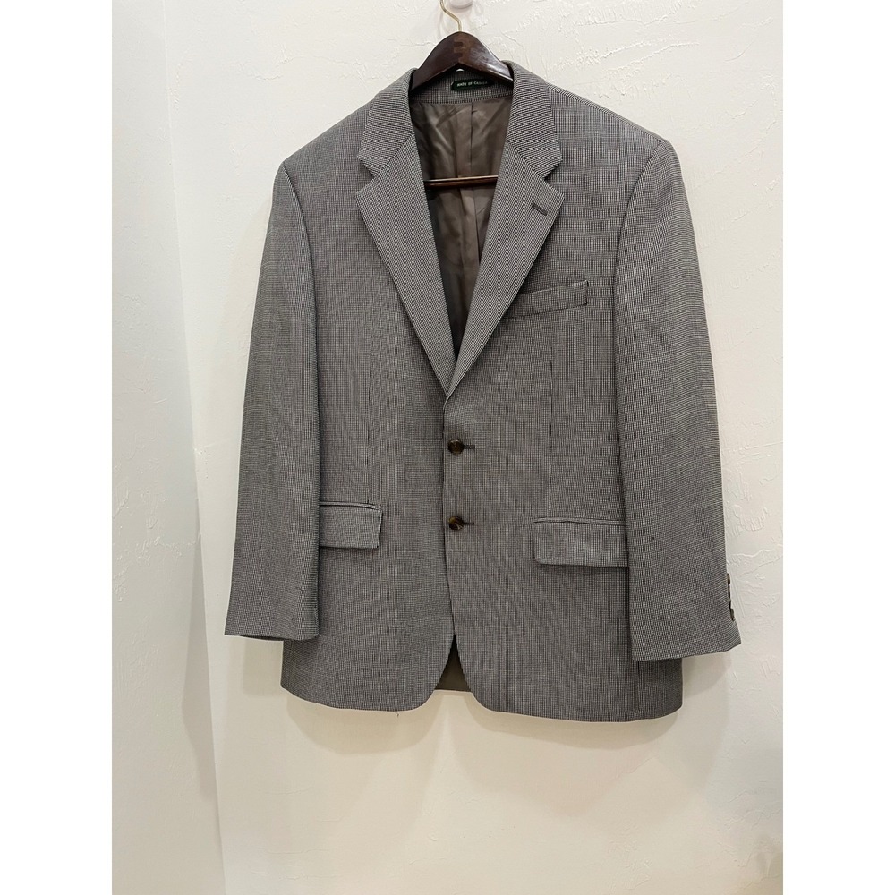 Lauren Ralph Lauren Blazer Mens 42R Grey Silk Wool‎ Sport Coat Made in Canada